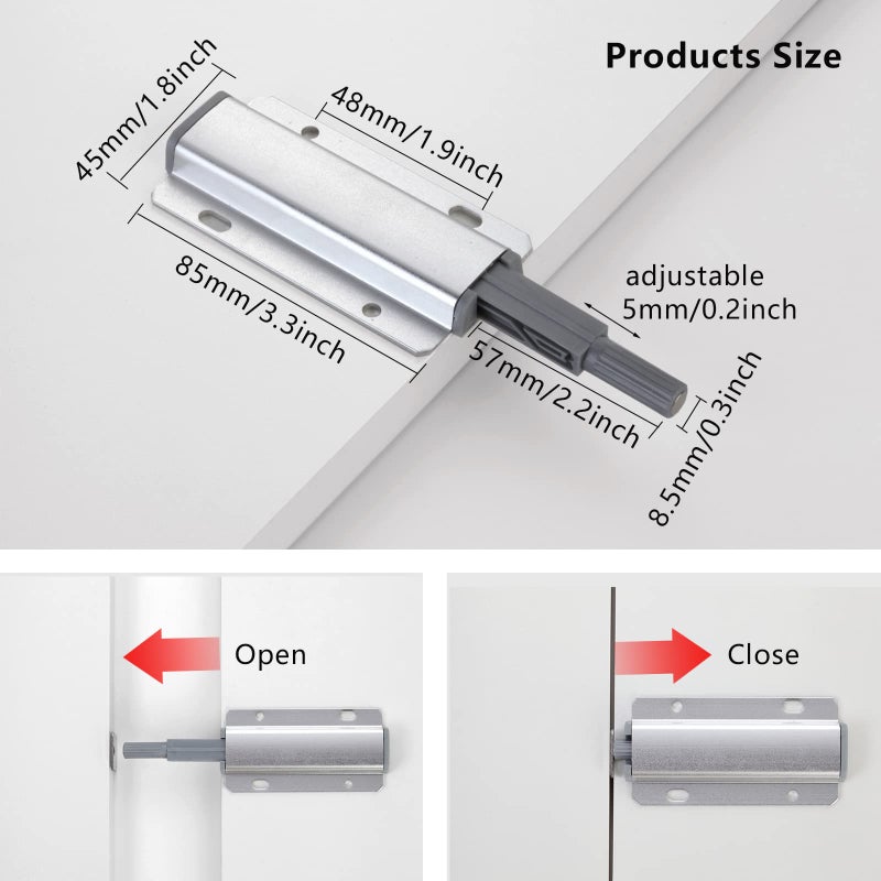 Redunest Push to Open Door Latch  10 Pack Magnetic Push Latches  Adhesive Heavy Duty Touch Latch Hardware for Push to Open  Magnetic Door Catch for Cabinet Drawer Wardrobe Kitchen Door - Image 4